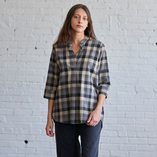 Language of the Birds Nehru Tunic Plaid Language of the Birds Nehru Tunic Plaid
