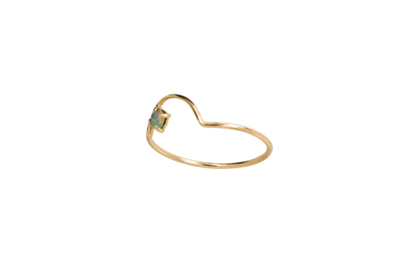 WWAKE Offset Opal Arc Ring WWAKE Offset Opal Arc Ring