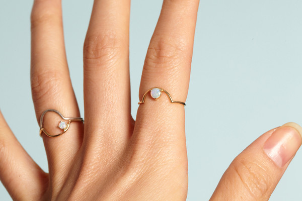WWAKE Small Arc Opal Ring WWAKE Small Arc Opal Ring