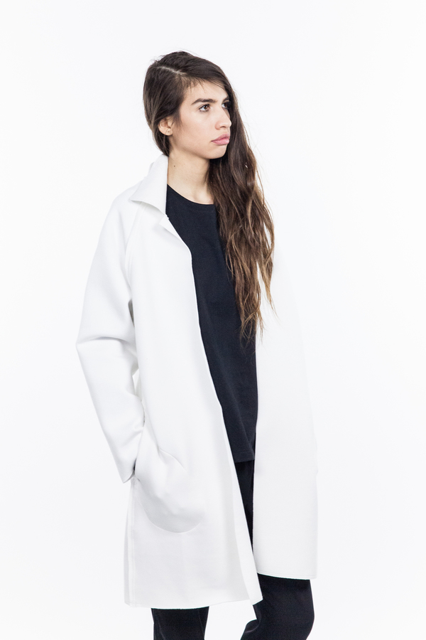Norma Kamali Mens Bonded Trench - White Norma Kamali Mens Bonded Trench - White