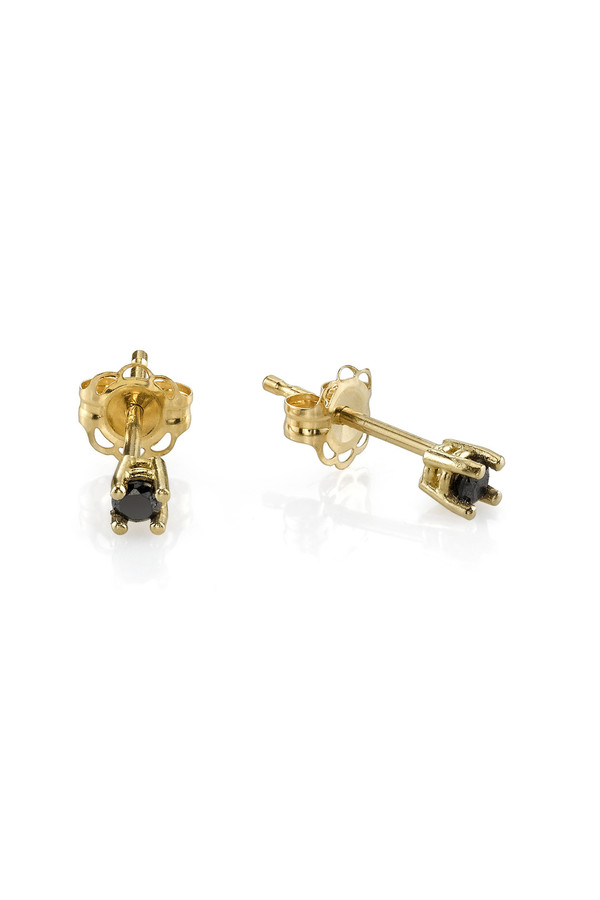 Gabriela Artigas 14K Prong Black Diamond Earrings (Pair) Gabriela Artigas 14K Prong Black Diamond Earrings (Pair)