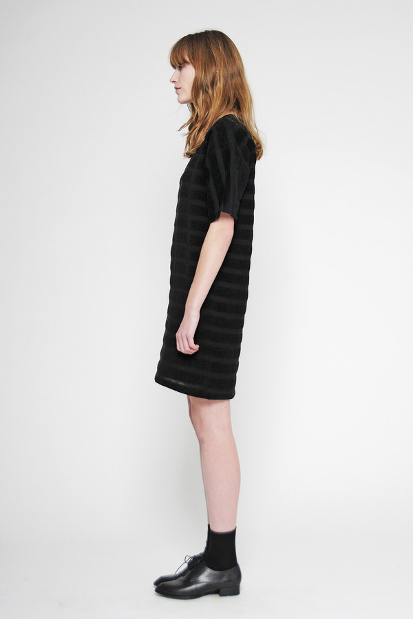 Diarte "Arenal" Textured Stripe Crew Neck Dress Diarte "Arenal" Textured Stripe Crew Neck Dress