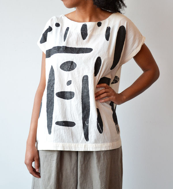 Uzi NYC Uzi Cream Pebble Tunic Top Uzi NYC Uzi Cream Pebble Tunic Top
