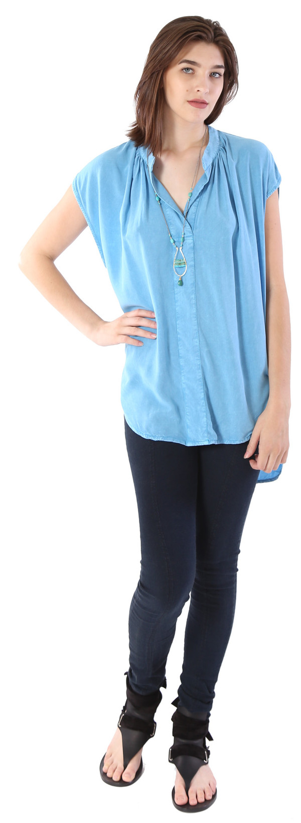 THE ODELLS Classic Tunic in Turquoise THE ODELLS Classic Tunic in Turquoise