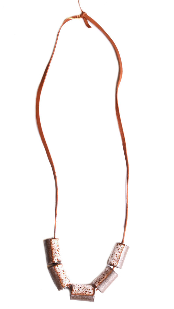 Maple + Mauve Ceramic Dipped Necklace in Brown Maple + Mauve Ceramic Dipped Necklace in Brown