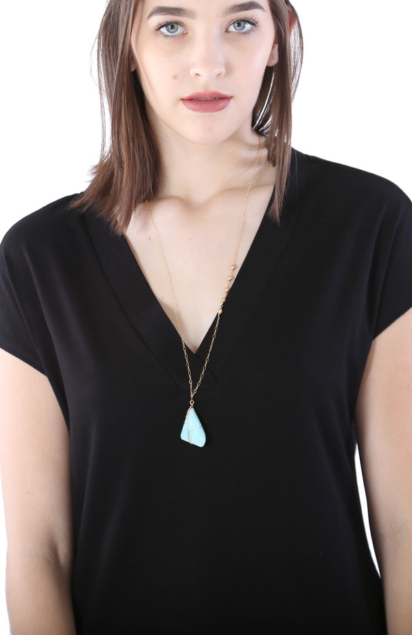 Pearl & Peruvian Opal Necklace Pearl & Peruvian Opal Necklace