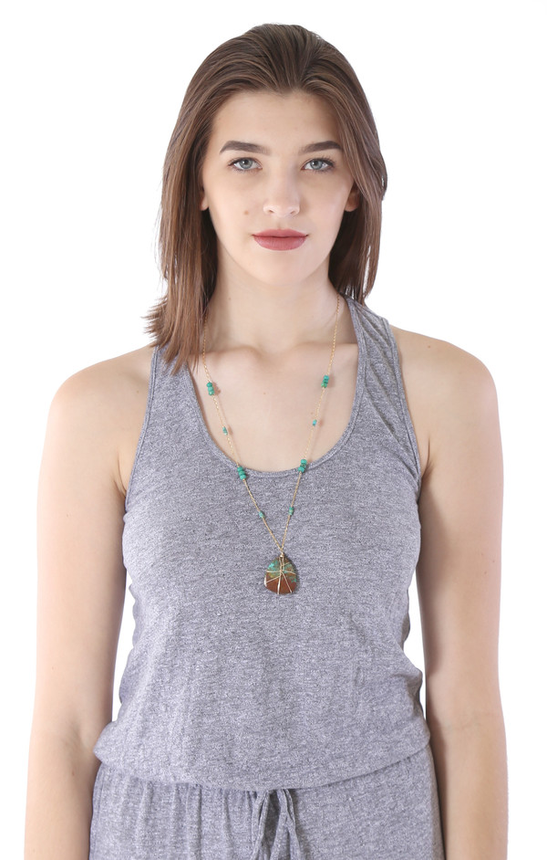 James and Jezebelle Turquoise Stone Pendant Necklace James and Jezebelle Turquoise Stone Pendant Necklace