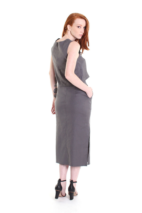 Obakki Alsea blouse in charcoal Obakki Alsea blouse in charcoal