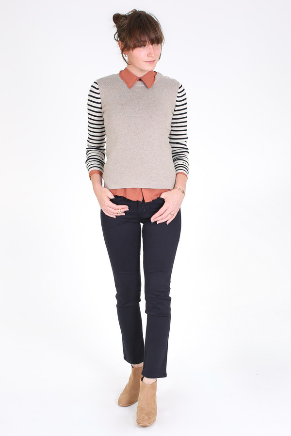 Chinti and Parker Breton sleeve sweater in oatmeal Chinti and Parker Breton sleeve sweater in oatmeal