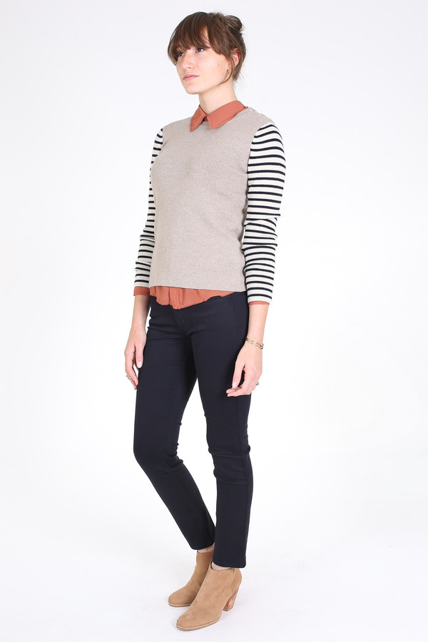 Chinti and Parker Breton sleeve sweater in oatmeal Chinti and Parker Breton sleeve sweater in oatmeal