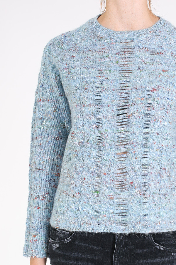 Raquel Allegra Cable knit pullover in french blue Raquel Allegra Cable knit pullover in french blue