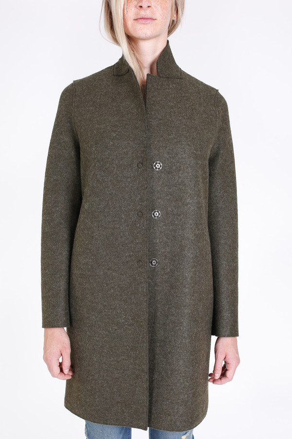 Harris Wharf London Cocoon coat in loden Harris Wharf London Cocoon coat in loden