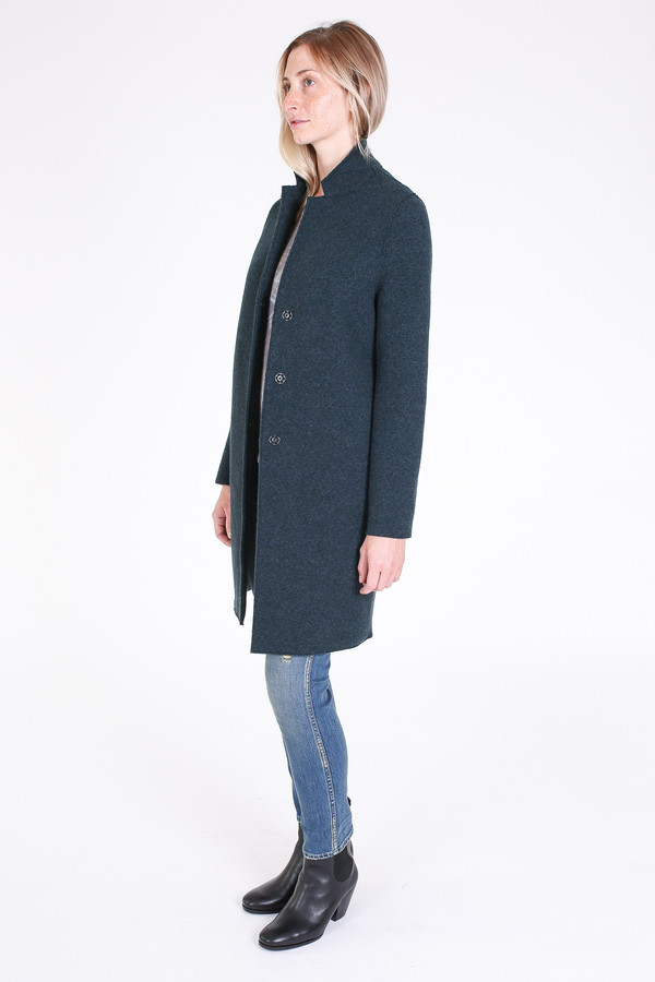 Harris Wharf London Cocoon coat in teal Harris Wharf London Cocoon coat in teal