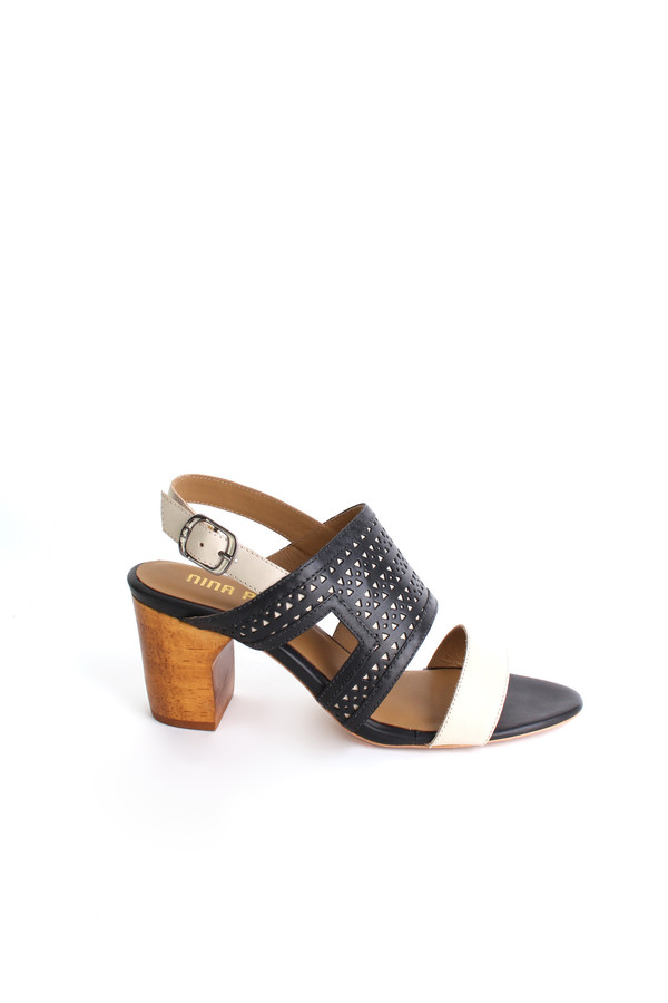 Nina Payne Evan sandals in black/ivory Nina Payne Evan sandals in black/ivory