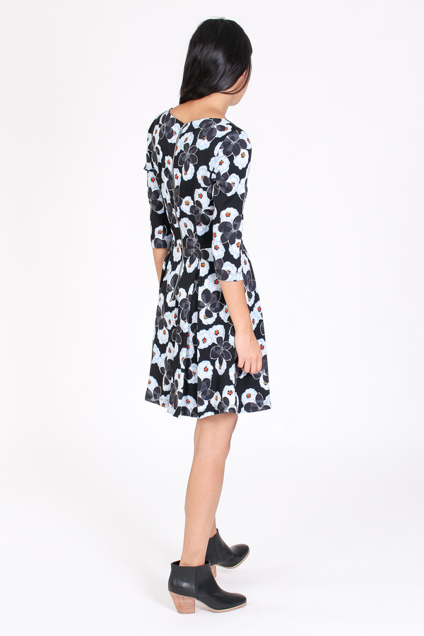Suno Fit and flare dress in floral blue Suno Fit and flare dress in floral blue