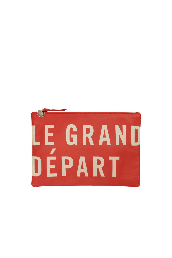 Clare V. Flat clutch in red and cream Clare V. Flat clutch in red and cream
