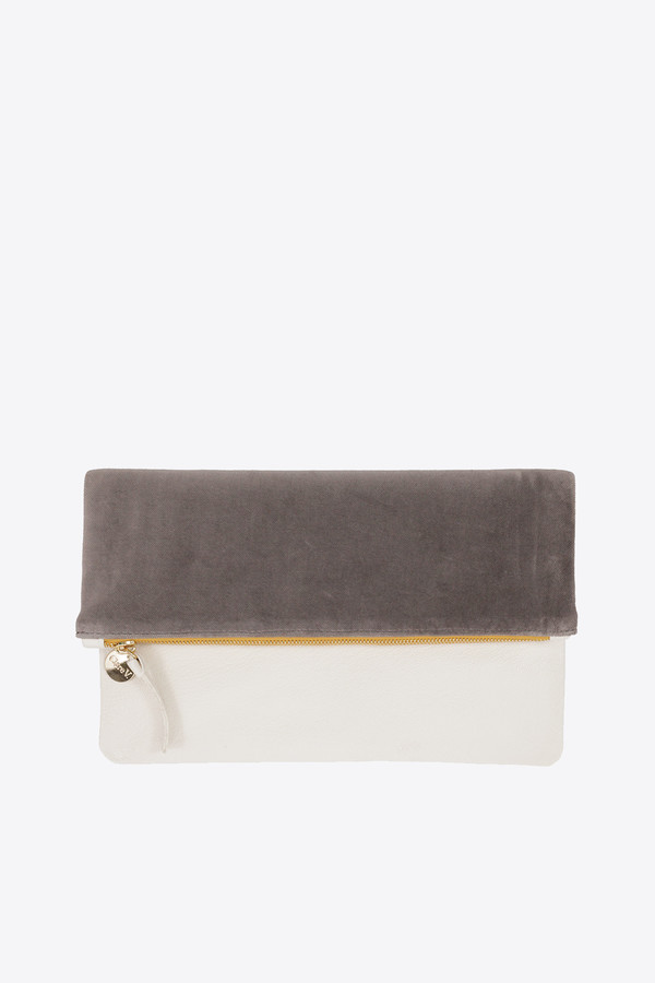 Clare V. Foldover clutch in dove & cream Clare V. Foldover clutch in dove & cream