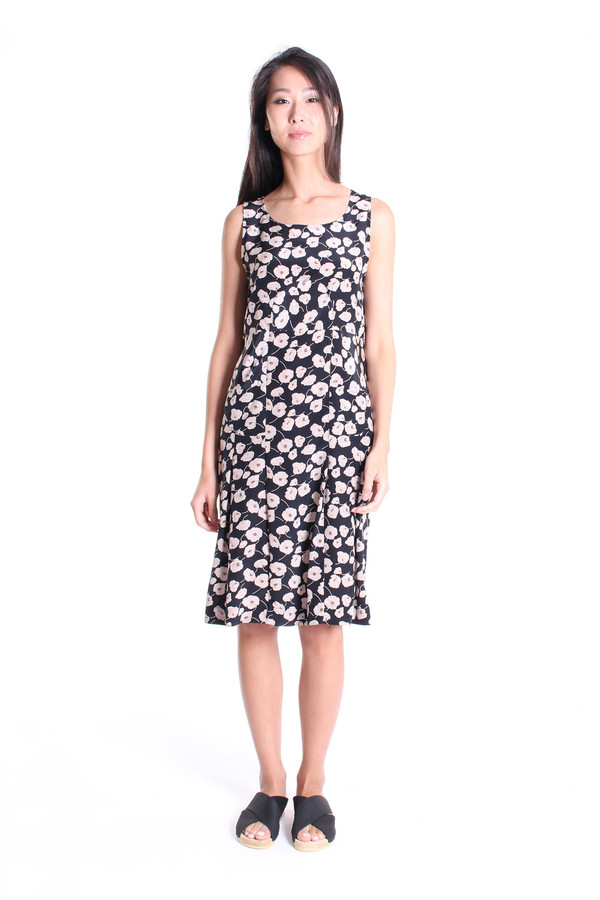 No.6 Store Melanie piece dress in black anemone print No.6 Store Melanie piece dress in black anemone print