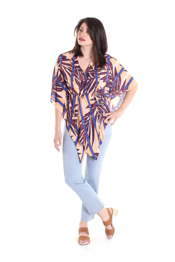 Rodebjer Mona kimono top in leaf print Rodebjer Mona kimono top in leaf print