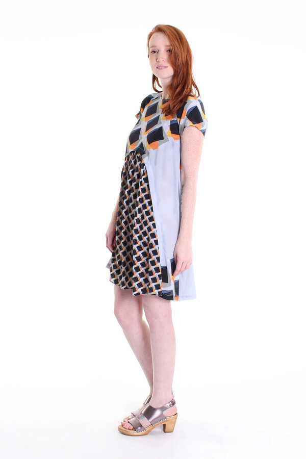 Suno Pleated underlay mini dress in blue Suno Pleated underlay mini dress in blue