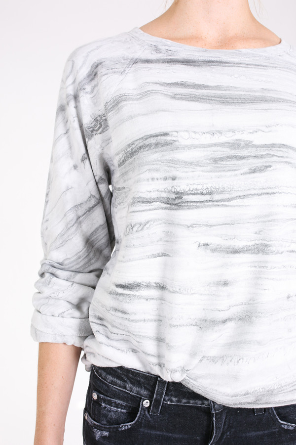 Raquel Allegra Raglan marble sweatshirt in grey Raquel Allegra Raglan marble sweatshirt in grey