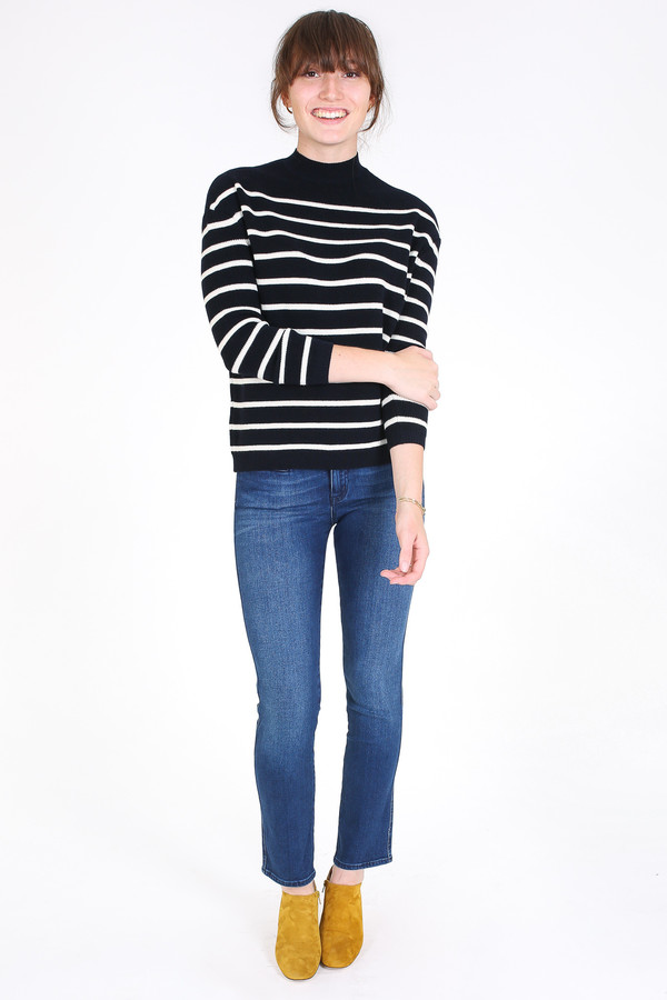 M.i.h Jeans Rib breton sweater in navy and cream M.i.h Jeans Rib breton sweater in navy and cream