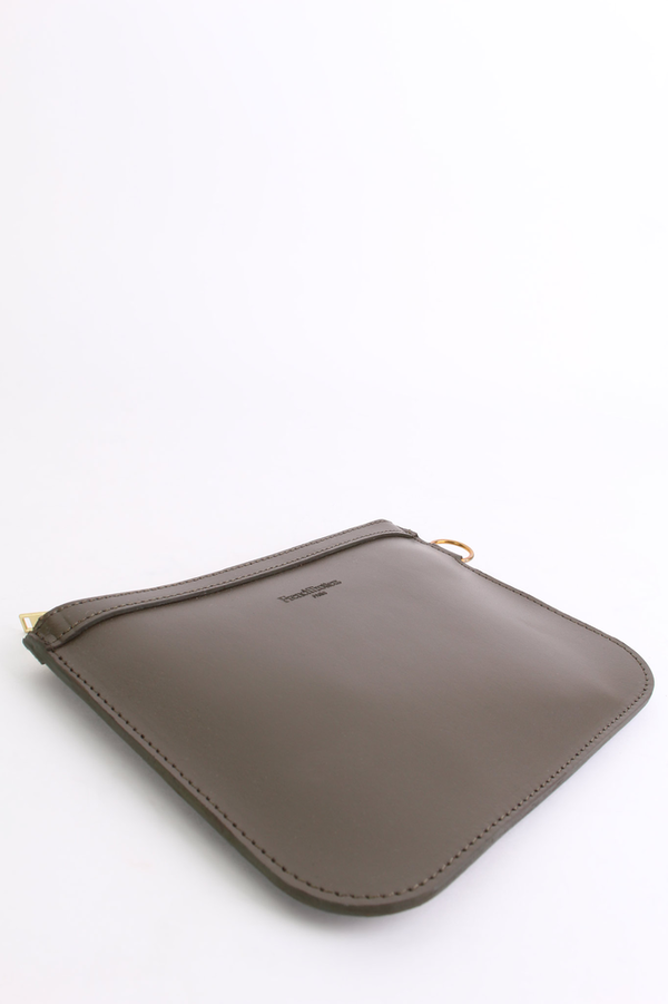 French Trotters Scott leather zipper pouch in bronze French Trotters Scott leather zipper pouch in bronze