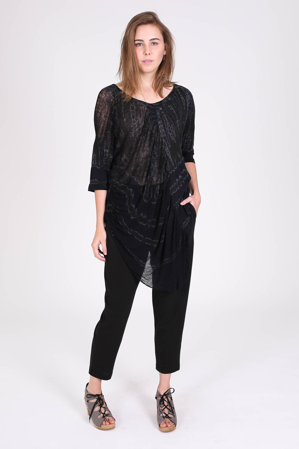 Raquel Allegra Side shred tee in black Raquel Allegra Side shred tee in black