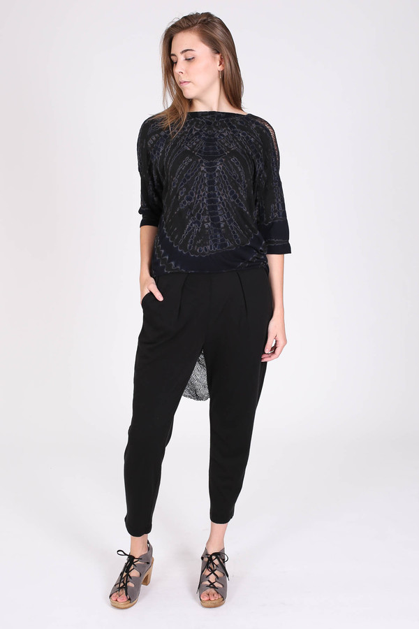 Raquel Allegra Side shred tee in black Raquel Allegra Side shred tee in black