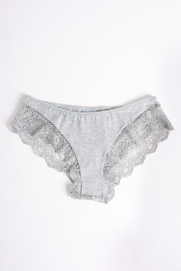 Only Hearts So fine hipster with lace back in heather grey Only Hearts So fine hipster with lace back in heather grey