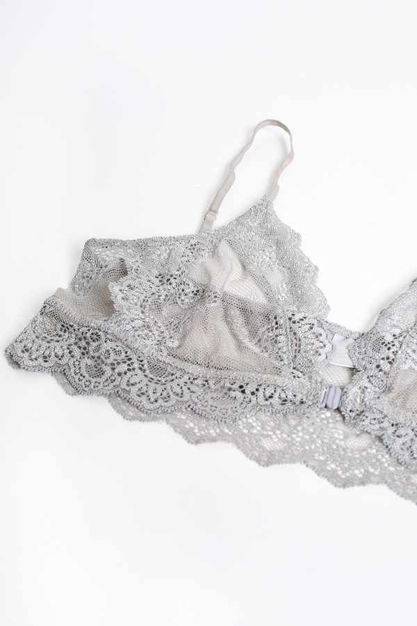 Only Hearts So fine lace bralette in heather grey Only Hearts So fine lace bralette in heather grey
