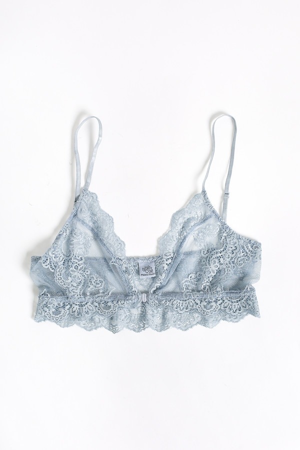 Only Hearts So fine lace bralette in silver blue Only Hearts So fine lace bralette in silver blue