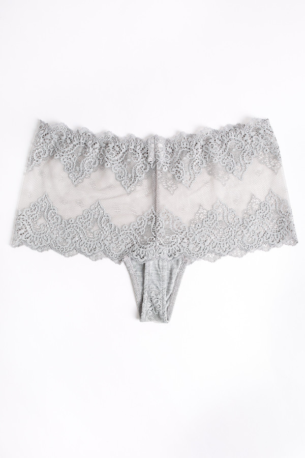Only Hearts So fine lace cheeky brief in heather grey Only Hearts So fine lace cheeky brief in heather grey