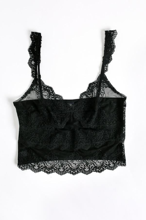 Only Hearts So fine lace cropped cami in black Only Hearts So fine lace cropped cami in black