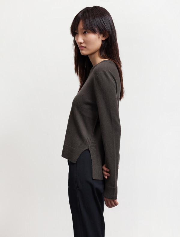 Organic by John Patrick Crop Pullover Dark Olive Organic by John Patrick Crop Pullover Dark Olive