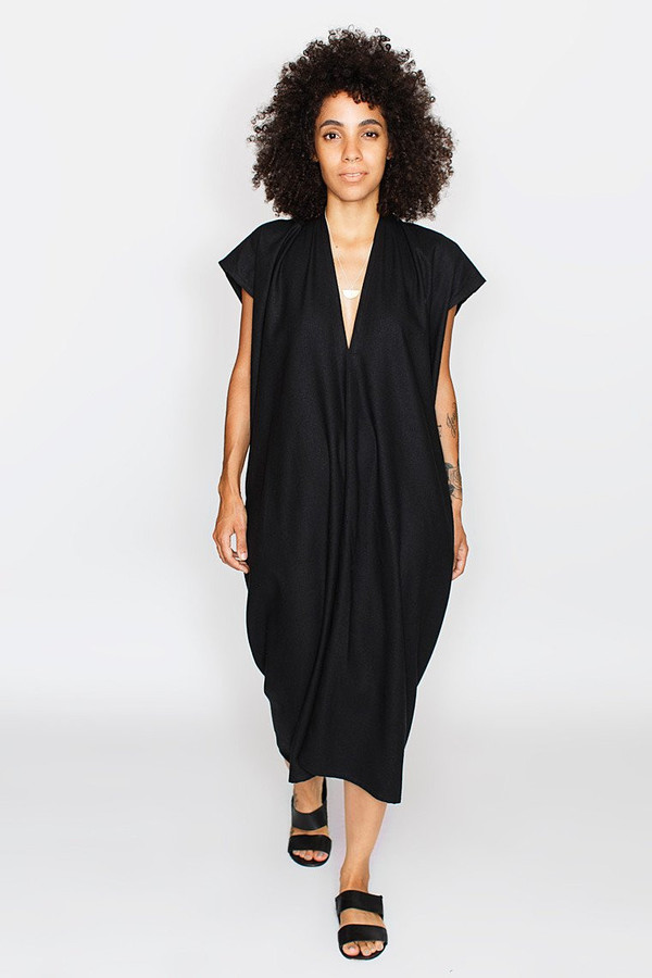 Miranda Bennett Everyday Dress, Oversized, Black Silk Noil Miranda Bennett Everyday Dress, Oversized, Black Silk Noil