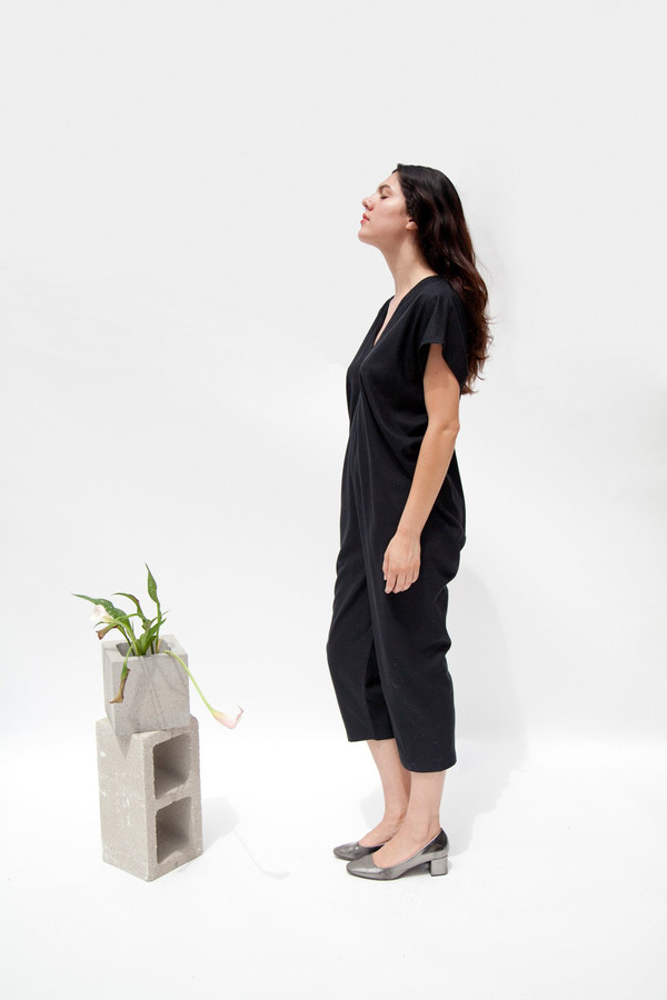 Miranda Bennett Everyday Jumpsuit, Black Silk Noil Miranda Bennett Everyday Jumpsuit, Black Silk Noil