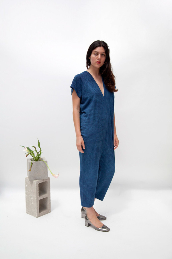 Miranda Bennett Everyday Jumpsuit, Indigo Silk Noil Miranda Bennett Everyday Jumpsuit, Indigo Silk Noil