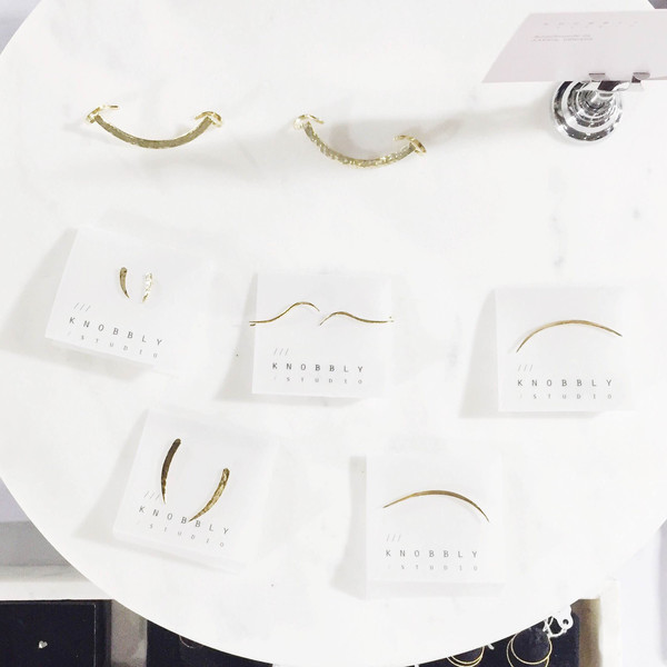 Knobbly Studio Tusk Ear Climbers, Gold Knobbly Studio Tusk Ear Climbers, Gold
