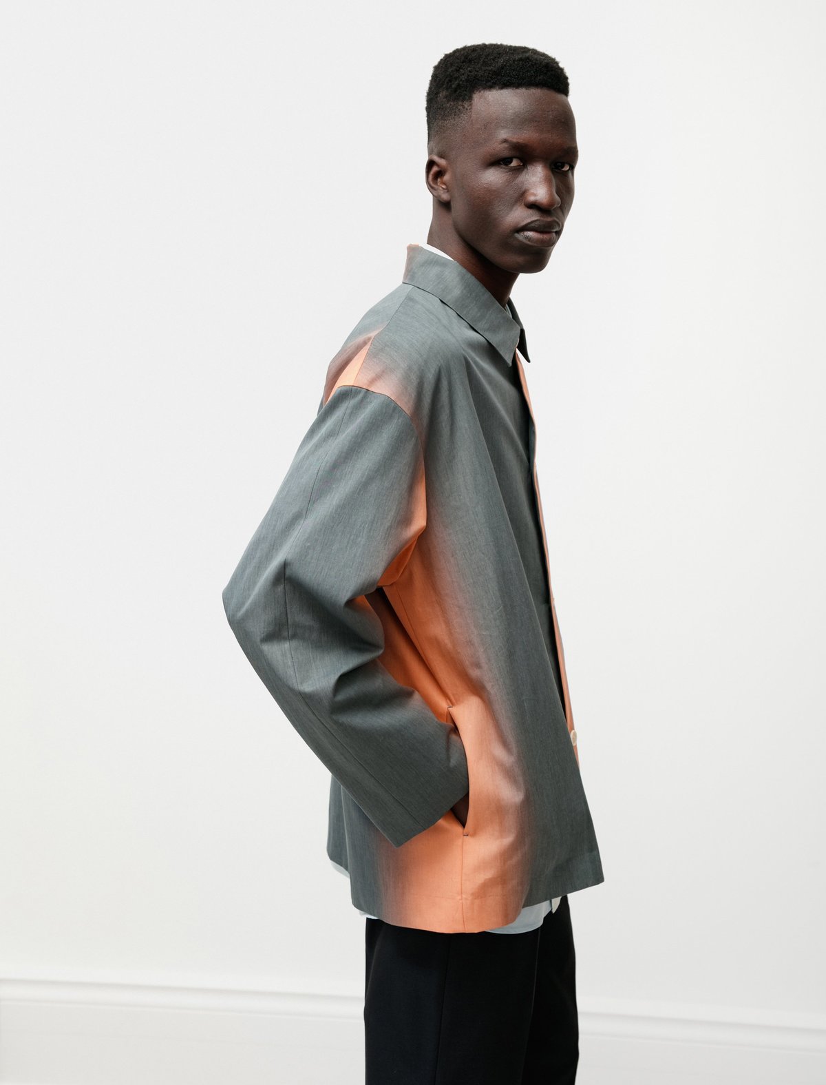 Auralee Washed Finx Gradation Dye Big Blouson - Evening Ink | Garmentory Auralee Washed Finx Gradation Dye Big Blouson - Evening Ink | Garmentory