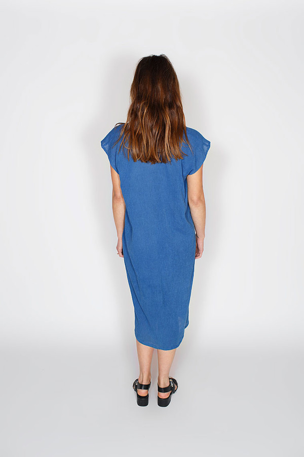 Miranda Bennett In-Stock: Everyday Dress, Cotton Gauze in Indigo Miranda Bennett In-Stock: Everyday Dress, Cotton Gauze in Indigo