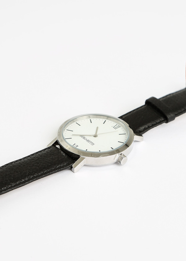 Berg + Betts Black and Silver Round Watch Berg + Betts Black and Silver Round Watch