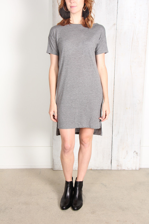 ALEXANDER WANG CLASSIC BOATNECK DRESS WITH POCKET ALEXANDER WANG CLASSIC BOATNECK DRESS WITH POCKET