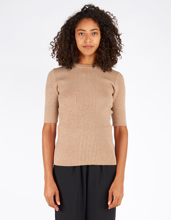Ganni Harrison T-Shirt Brown Melange Ganni Harrison T-Shirt Brown Melange