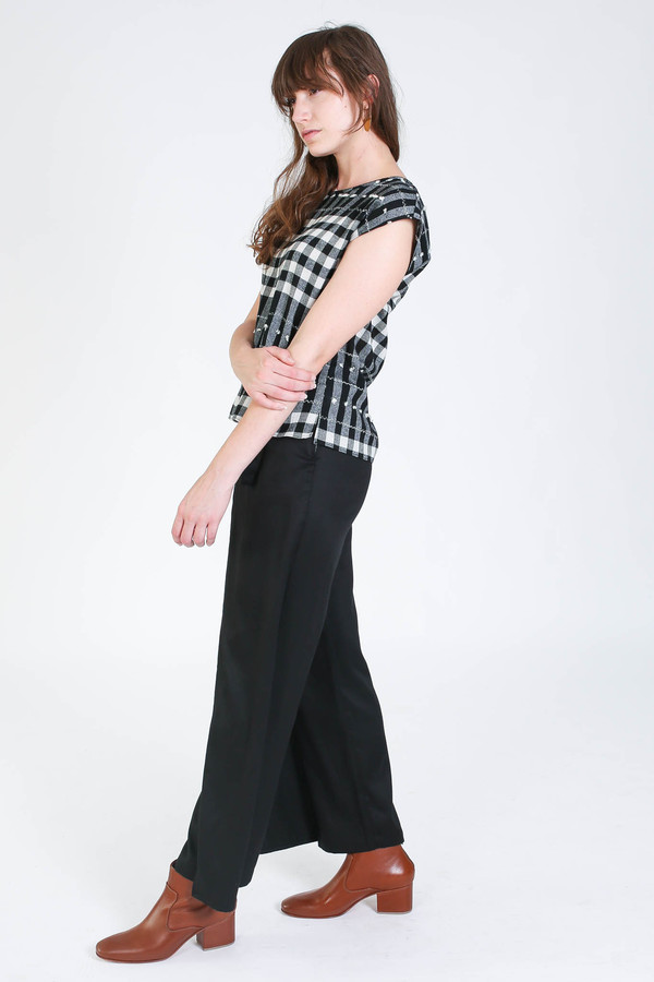 Svilu Base top in black/white check Svilu Base top in black/white check