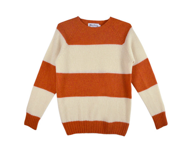 HARLEY OF SCOTLAND - STRIPED SWEATER - MEDIUM ONLY HARLEY OF SCOTLAND - STRIPED SWEATER - MEDIUM ONLY