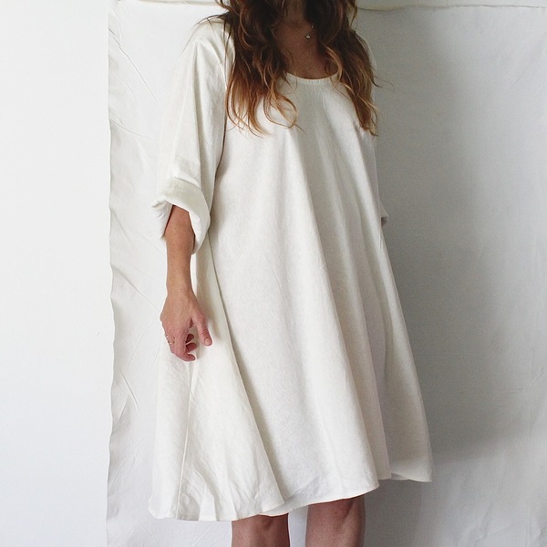 Hemp Silk Twirl Dress, Natural Hemp Silk Twirl Dress, Natural