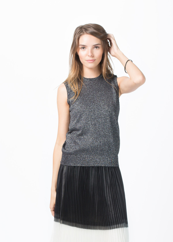 Sara Lanzi Knit Lurex Sleeveless Top Sara Lanzi Knit Lurex Sleeveless Top