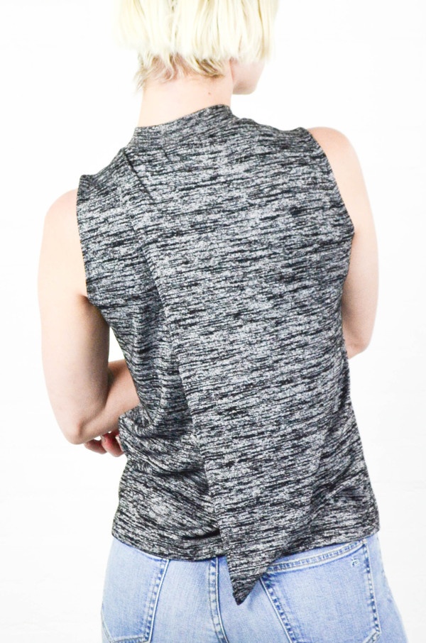Rag and Bone Black Heather Hudson Mock Neck Tee Rag and Bone Black Heather Hudson Mock Neck Tee
