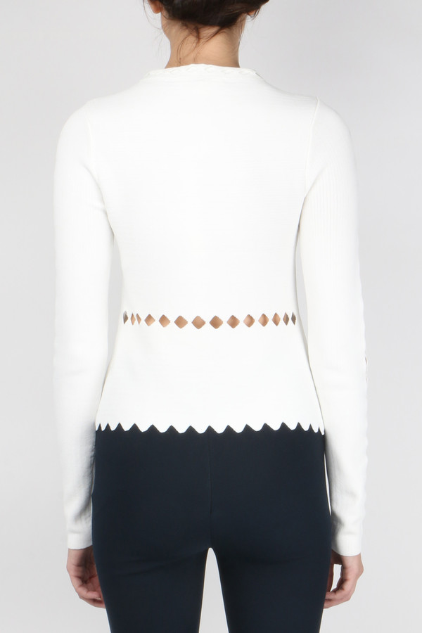 Jonathan Simkhai Slashed Mock Neck Long Sleeve Top Jonathan Simkhai Slashed Mock Neck Long Sleeve Top